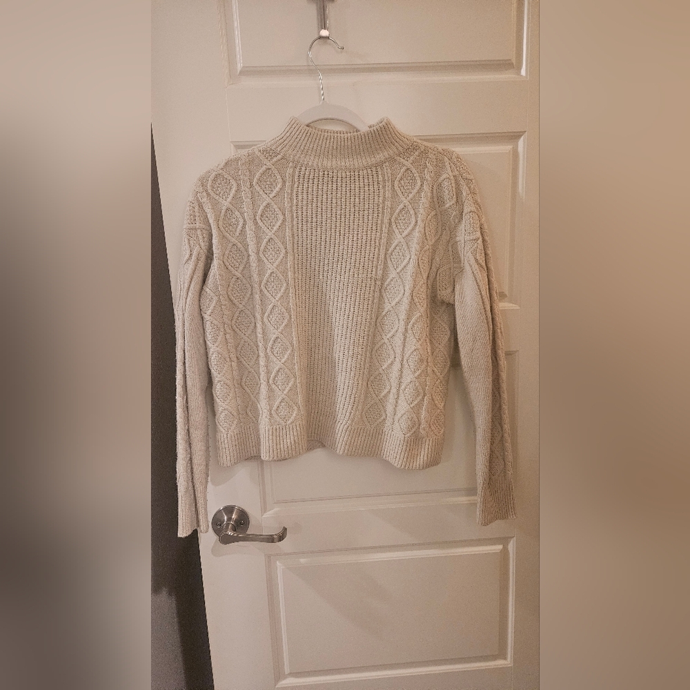 Express 2 Piece Cable Knit Sweater and Pant Size XS Cream Off White Set CUTE!